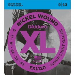 DADDARIO EXL120 ELEKTRO GİTAR TEL SETİ, XL, 9-42 Nikel 