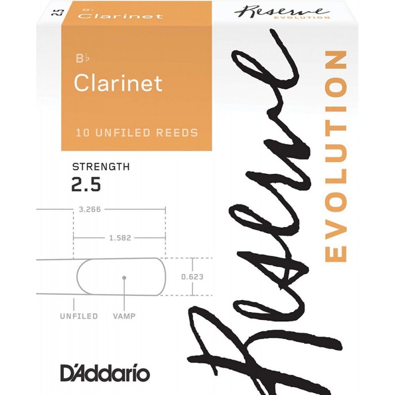 D&#39;ADDARIO WOODWINDS DCE1025 Bb KLARNET KAMIŞI NO: 2.5 (1O&#39;LU KUTU)