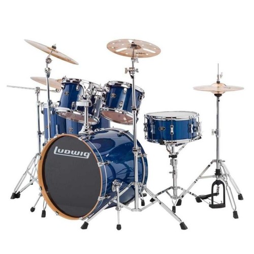 Ludwig Evolution Maple LCEM622XBL Trans Blue Shell Set Bateri (10-12-14-14-16-22)