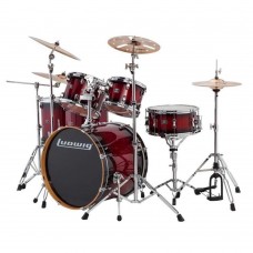 Ludwig Evolution Maple LCEM622XRF Red Burst Shell Set Bateri (10-12-14-14-16-22)