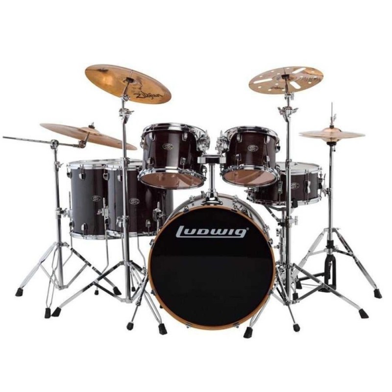 Ludwig Evolution Maple LCEM622XTB Trans Black Shell Set Bateri (10-12-14-14-16-22)