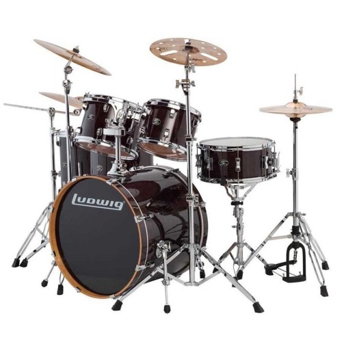 Ludwig Evolution Maple LCEM622XTB Trans Black Shell Set Bateri (10-12-14-14-16-22)